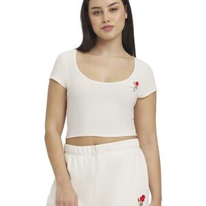 Chic White Crop Top and Sweatpants